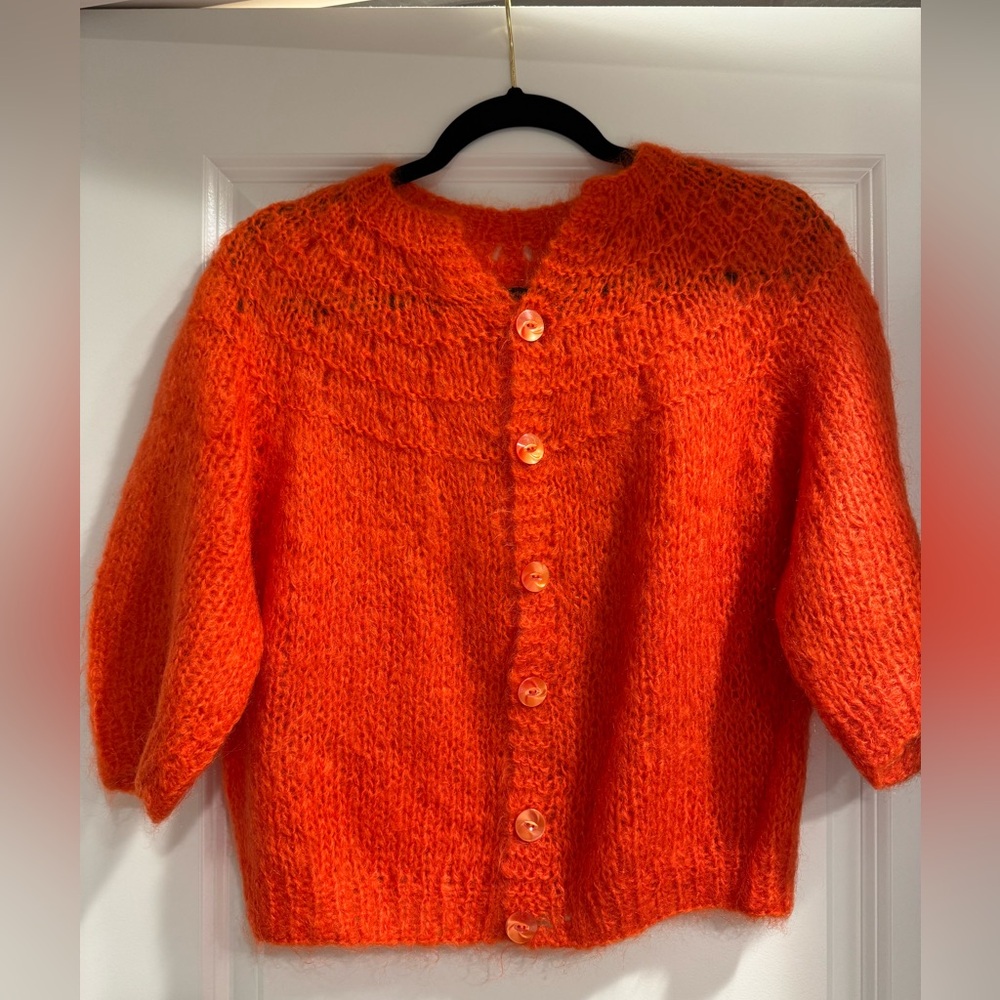 Vintage Mohair Cardigan in red